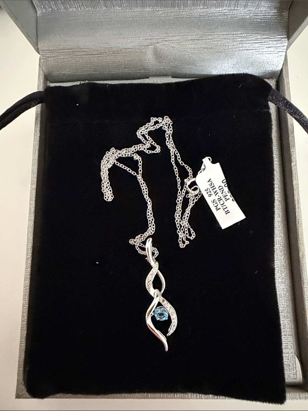 Zales Sterling Silver Blue Topaz Pendant Necklace - Elegant Women's Jewelry